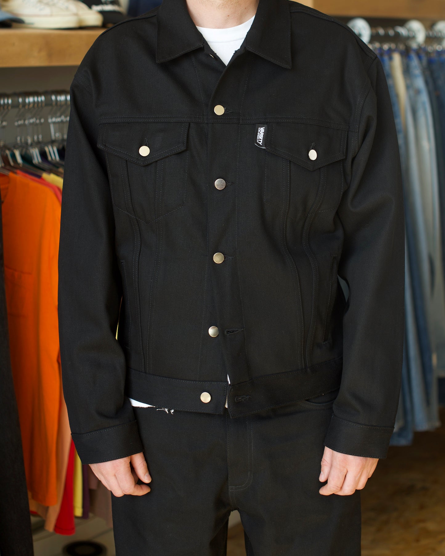 Varsity Los Angeles Black Denim Trucker