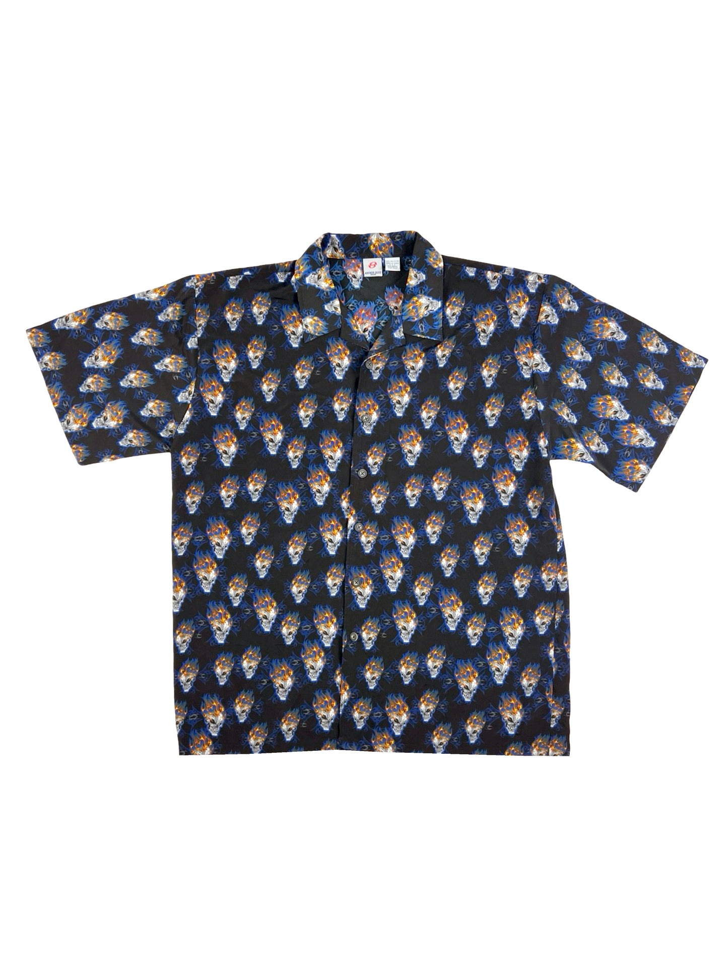 Anchor Blue Flaming Skull Shirt
