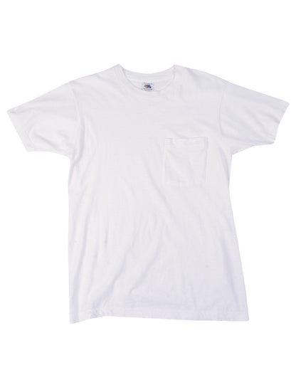 Blank Fruit of the Loom White Pocket T-Shirt