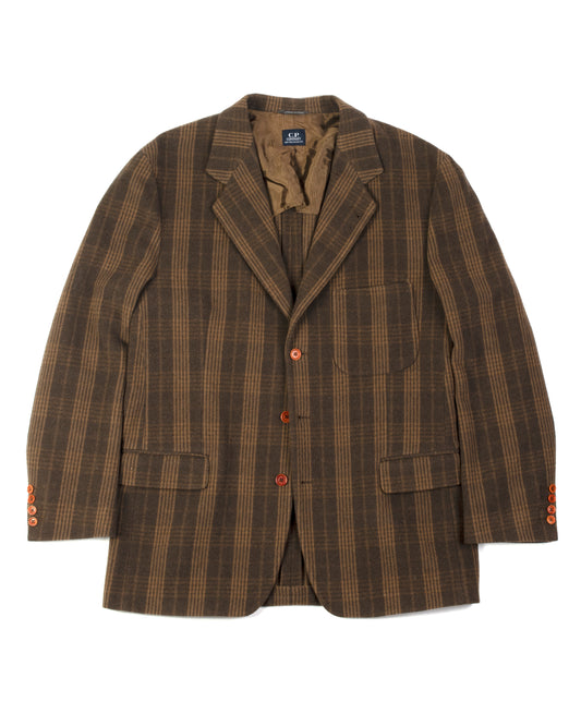 C.P. Company Cashmere Blend Plaid Blazer
