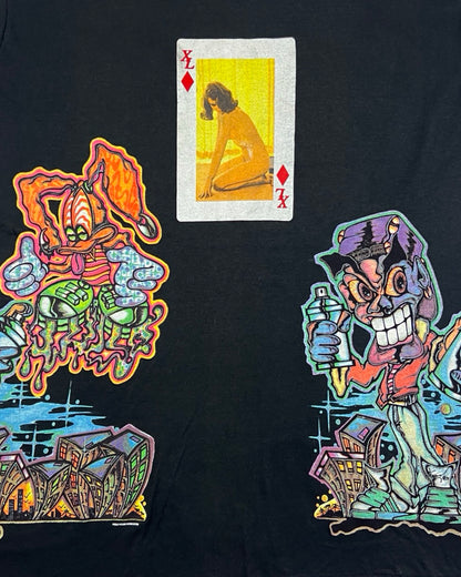 X-Large Nude Lady Playing Card Test Print T-Shirt
